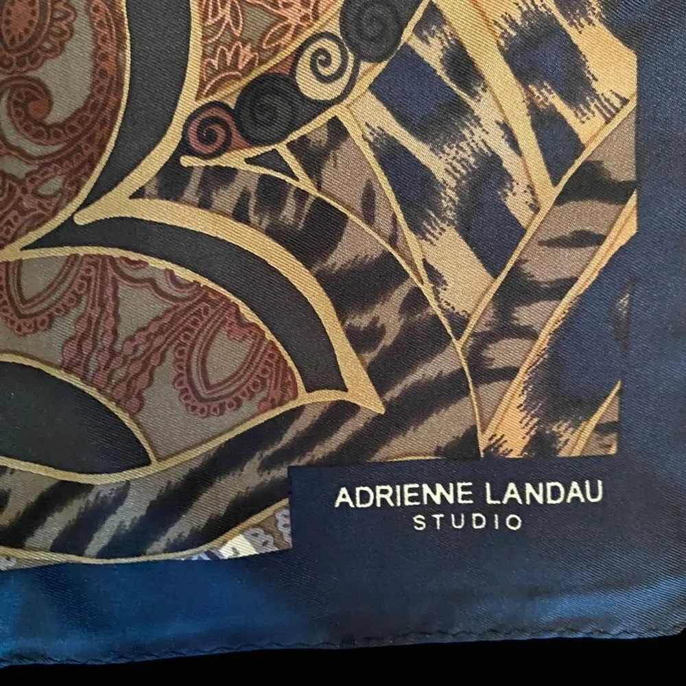 Adrienne Landau Studio Large Signed Silk Scarf